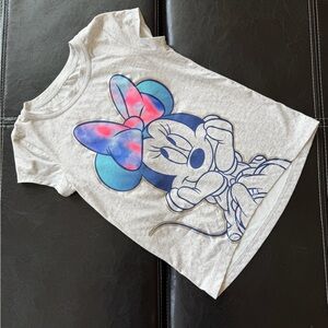 Disney - Minnie Mouse Gray Tee with Blue and Pink Accents